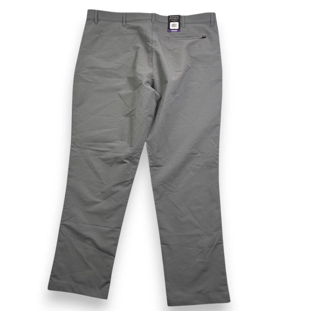 Banana Republic Mens Gray Flat Front Performance Pants 40x30 New 1557516